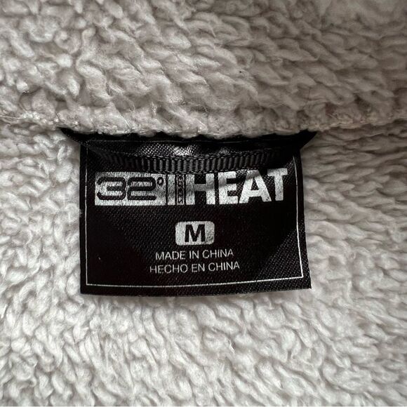 32 Degrees Sherpa Lined Off White Gray Fleece Jacket Full Zip Women's size Med - Picture 3 of 8